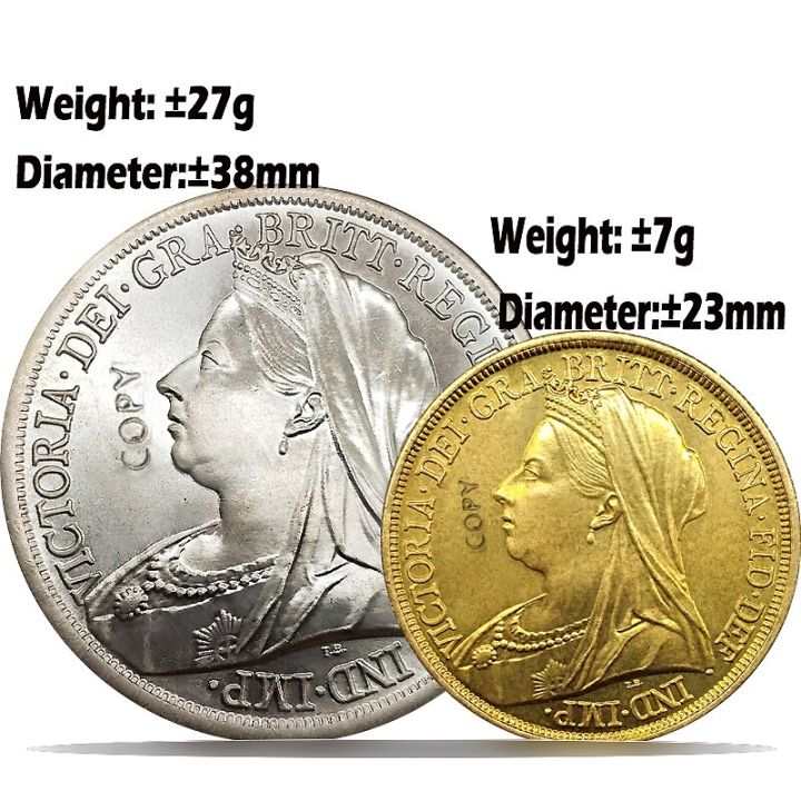 gratis-ongkir-เหรียญ2ชิ้น1887-1892เหรียญกษาปณ์จำลองราชินีวิคตอเรียของสะสมเหรียญอังกฤษ