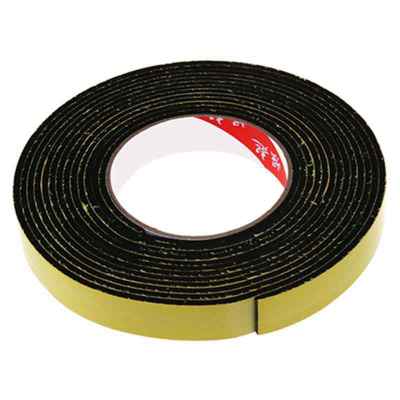 5m Black Single Sided Self Adhesive Foam Tape Closed Cell 20mm Wide x 3mm Thick