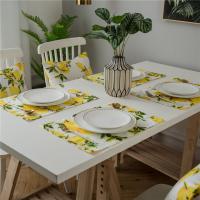 1Pc 32x45cm Placemat Lemon Double-sided Printed Fruit Fabric Kitchen Dinner Bowl Mat Shooting Background Cloth