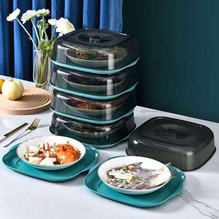 Sets Stackable Plastic Square Serving Tray With Cover Food Container