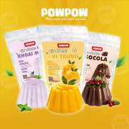 Bột pudding pha trà sữa 100g vị Trứng Khoai môn Socola POWPOW mềm dẻo thơm