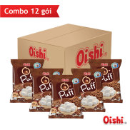 Combo 12 gói Oishi Kẹo Xốp Nhân Socola O-Puff 84g gói