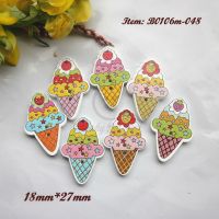 【YF】❇  60pcs Mixed ice cream buttons Cartoon colorful scrapbook decorative accessories