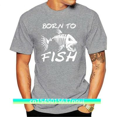 Born To Fish Tshirt Angling Carp Fly Sea Fishing Rod For Birthdays Fathers Day Cartoon T Shirt Men