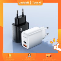 Toocki PD 33W USB Type C Fast Charger QC3.0 Dual Port USB C Quick Charger สำหรับ iPhone 14 13 12 Pro Max 12 11 XS XR X 8 Plus Xiaomi Huawei Samsung Wall Charger สำหรับ iPad Air 4 iPad 2020มินิโปร