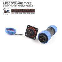 ㍿❁♂ LP/SP20 IP68 Square Outdoor Cable Waterproof Wire Connector Male Female Aviation Plug Socket Suit 2-7 Pin Solderless Screw Crimp