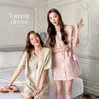 chuuchop_พร้อมส่ง(C8106)?⛲️?Tammy dress เดรสผ้าทวิส กระดุมกลาง