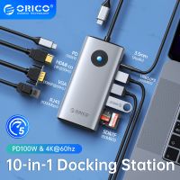 ORICO Docking Station Type C HUB to 4K60Hz HDMI-compatible USB 3.0 Adapter RJ45 PD100W Charge For Macbook Pro Laptop Accessories