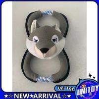 Squeaky Interactive Dog ของเล่นสำหรับ Chewers ก้าวร้าวการ์ตูน Fox-Shaped ตุ๊กตายัดไส้นุ่มพร้อมเชือกจับ