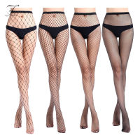 Fiona RTS Hollow Fishnet Stockings Stretch Bottoming Tights Long Tube Sexy Girls Women Female Big Mesh Black Silk Pantyhose