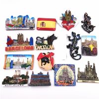 【YF】﹉▨  Spain Magnetic Refrigerator Magnets Resin Decoration Handicrafts Barcelona Fridge Painted Stickers