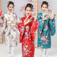 ชุดกิโมโนคอสเพลย์ Yukata สไตล์ญี่ปุ่นดั้งเดิม ขนาด 100-150 ซม. สําหรับเด็กผู้หญิง