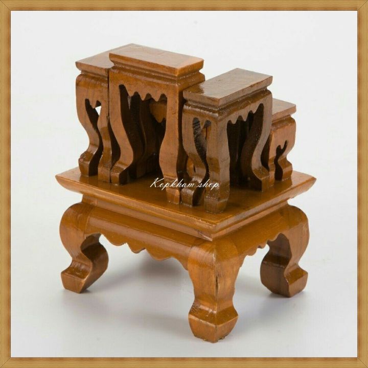 โต๊ะหมู่-7-หน้ากว้าง-1-นิ้ว-โต๊หมู่บูชาพระ-โต๊ะหมู่ไม้สักทอง-ขนาดจิ๋ว-กรุณาดูขนาดก่อนสั่งซื้อ