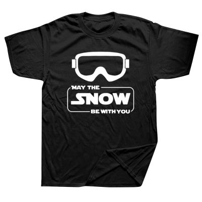[COD]เสื้อยืด ผ้าฝ้าย พิมพ์ลายกราฟฟิคสโนว์บอร์ด May The Snow Be with You สไตล์ฮาราจูกุ สําหรับผู้ชายS-5XL  QM2H