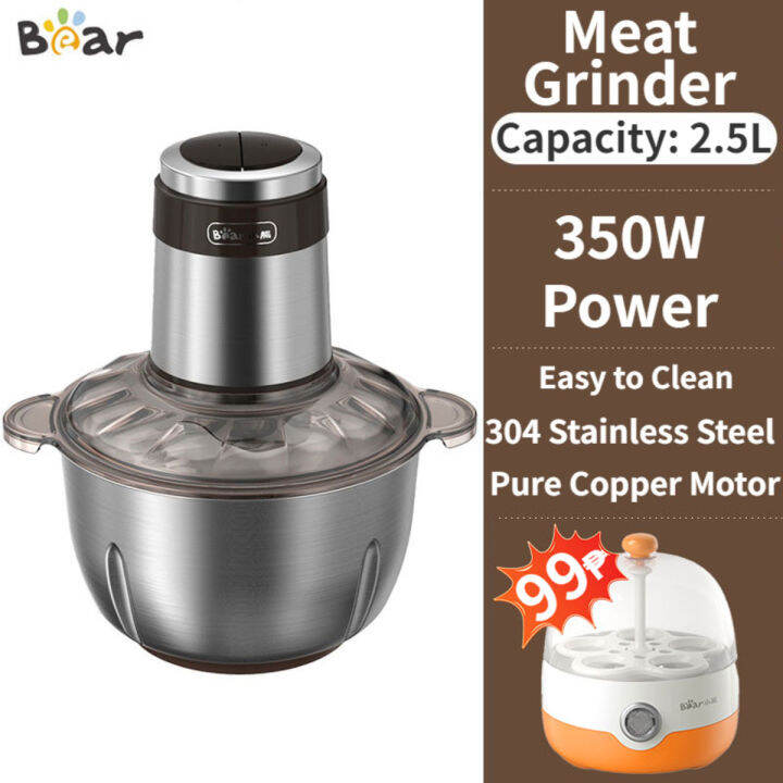 【Bear】Meat Grinder Electric 2.5L Food Chopper Cutter for Food Stainless