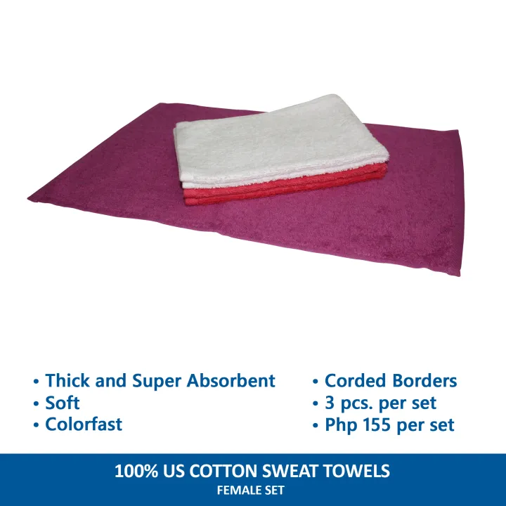 ULTRA ABSORB Sweat/Back Towel Bundle of 3 Female Assorted Lazada PH