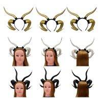 【jw】☃ﺴ❐  Gothic Punk Antelope Sheep Horn Headband Hair Hoop Masquerade Costume Photo Props