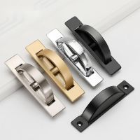 embedded rotary handle semi round tatami hardware dark handle zinc alloy invisible cabinet door handle Door Hardware Locks