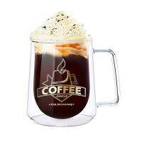 ผนังสองสูง Borosilicate แก้วแก้วทนความร้อนชานมน้ำมะนาวกาแฟถ้วยน้ำบาร์ Drinkware คนรักความคิดสร้างสรรค์