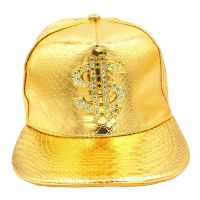 Doitbest Metal Golden Dollar Style Mens Baseball Cap Hip-Hop Cap Leather Adjustable Snapback Hats For Men And Women