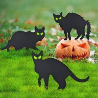 [A Decoration] Creative Black Cat GardenStakesOrnament CatDecorations Yard Sign Courtyard Lawn Scary Decor