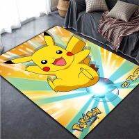 〖Queena carpet〗 เสื่อการตกแต่งการ์ตูนแฟชั่น3D,พรมและพรม Pikachu ลายโปเกมอนสำหรับทางเข้าบ้านห้องรับแขกห้องนอนพรมนุ่มสำหรับพื้นที่ขนาดใหญ่