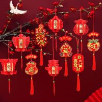 Chinese New Year จี้โคมไฟบอนไซ ขนาดเล็ก สีแดง สไตล์จีน สําหรับแขวนตกแต่งปีใหม่ 2023