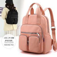 Womens Backpack 2022 Autumn New Large Capacity Multi-Pocket Nylon Fabric Leisure Travel Female College Student Book Backpack