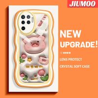 เคส JIUMOO สำหรับ OPPO A94 4G F19 Pro Reno 5F Reno 5 Lite Reno 5K Find X3 Lite 3D ลายดอกไม้หมูดีไซน์ใหม่ Colour เวฟขอบนุ่มเคสมือถือสร้างสรรค์เคสโปร่งใสลายกล้องถ่ายรูปซิลิกาเจลฝาครอบป้องกัน