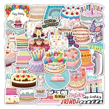 100PCS Happy Birthday Stickers, Variety of Styles Adhesive PVC Stickers  Happy Birthday Party Supplies Birthday Scrapbook Stickers Happy Birthday
