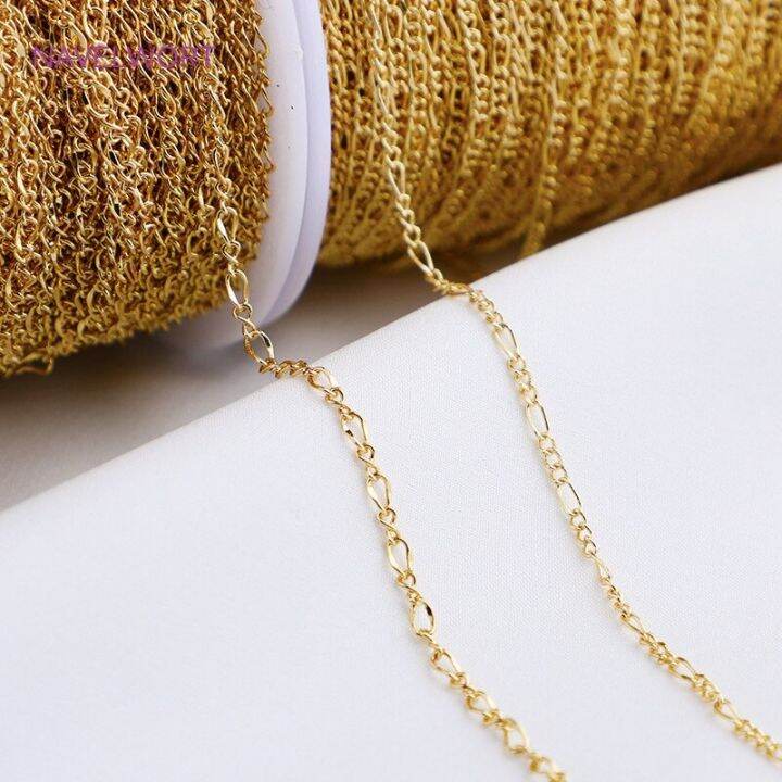 2022-latest-design-14k-gold-plated-oval-thin-chains-for-necklace-bracelet-making-accessories-diy-jewelry-handmade-materials-diy-accessories-and-others