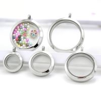 【YF】▦  Glass Memory Locket Floating Charms Medallion Necklace Pendant Jewelry Making No Chain