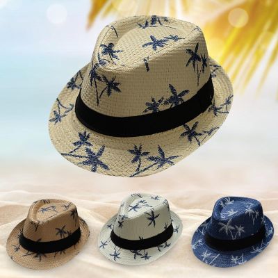 [hot]Baseball Caps For Women Fashionable Child Child Beach Wind Travel Tree Printing Paper Straw Jazz Hat Seaside Sun Hat Бейсболка