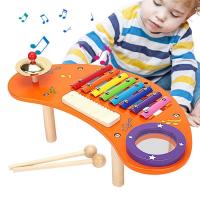 Wooden Xylophone Instrument 8 Keys Wood Hand Knock Xylophone Set Wood Toys Cymbals Percussion Drums and Rhythm Educational Learning and Sensory Toys for Kids Holiday Birthday big sale