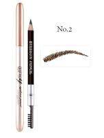 Ashely AP-130 EYEBROW PENCIL and BRUSH NO.02 สีน้ำตาลดำ ดินสอเขียนคิ้วชนิดเหลา เนื้อนุ่มไม่ทำร้ายผิว ให้เส้นดูเรียวสวย