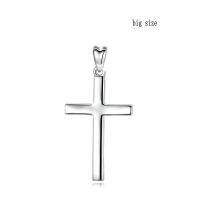 EUDORA Sterling Silver Solid Cross Necklace Small OR Large Cross Pendant Minimalist Tiny Necklaces Dainty Jewelry CYD432