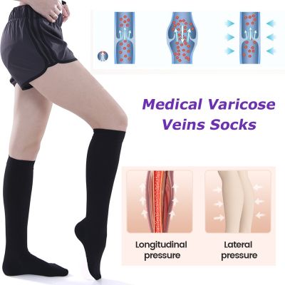 2022 Medical Compression Socks Unisex Varicose Veins Socks Elastic Nursing Pressure Stockings Sleep Feet Varicose Vein Treatment