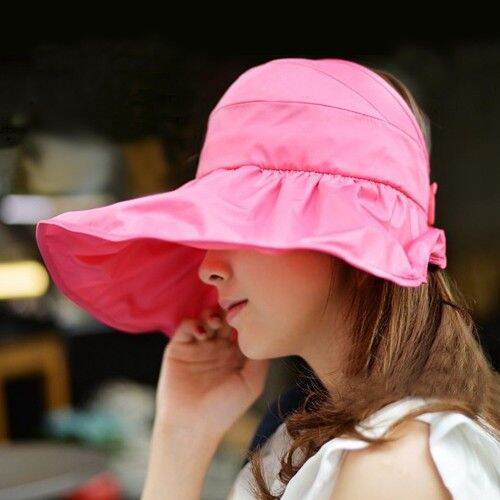 summer-korean-version-anti-ultraviolet-big-edge-foldable-parent-child-children-cool-hat-outdoor-solid-color-sunscreen-sun-bring-your-own-style-travel-vacation-beach