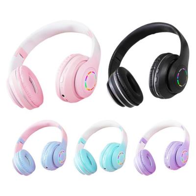 Wireless Headphones Over Ear 5.3 Game Wireless Headphones With LED Light Low Latency Headset For PC Portable Game Headphones For Travel Smartphone Computer Laptop beautiful