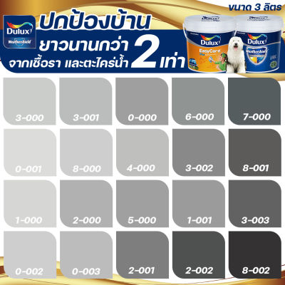 Dulux สีเทา อัลติม่า+อีซี่แคร์พลัส กึ่งเงา ขนาด 3ลิตร สีทาบ้าน สีน้ำ สีทาภายนอก+ภายใน เกรด 15 ปี ICI