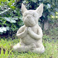 FAL Outdoor French Bulldog Garden Statue Meditation Resin Craft Dog Memorials Dog Figures Statue For Office Home Decor New