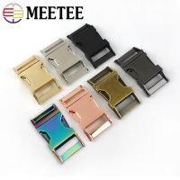 Meetee 2pcs 10/15/20/25/32mm Spring Release Buckle Metal Adjust Buckle Seat Belt Buckles DIY Pet Dog Collar Side Webbing Hook Bag Accessories