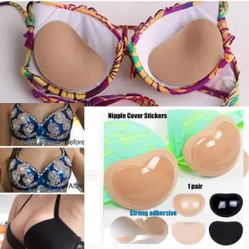 1 Pair Women's Breast Push Up Pad Silicone Bra Underwear Pad Nipple Cover  Stickers Patch Bikini Insert Swimsuit Accessories