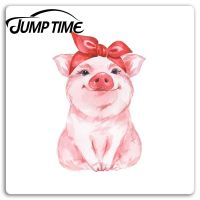 【New release】 Jump Time สติ๊กเกอร์ไวนิลลูกหมูสีชมพูน่ารักรูปหมูฟาร์มสติ๊กเกอร์รูปสัตว์ขนม้านหน้าต่างรถแบบ DIY