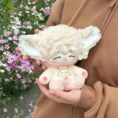 Cute 20Cm No Attribute Sleep Plushie Animal Ears Plush Cotton Stuffed Doll Body Change Clothes Kawaii Girl Birthday Gift