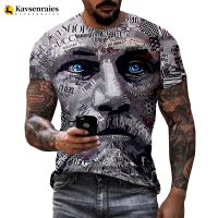 2023 Hot Sale Vintage Warrior Head 3D Printed T-shirt Hip Hop Harajuku Streetwear Overszied T Shirt Men Fashion Casual Tops Tees