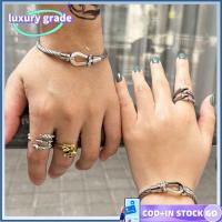 LUXURY GRADE ถักแบบถัก สร้อยข้อมือเกือกม้า เหล็กไร้สนิม สายเคเบิลปม ตะขอแม่เหล็กติดแน่น ง่ายๆ เครื่องประดับอัญมณีอัญมณี กำไลข้อมือข้อเท้า สำหรับผู้หญิง