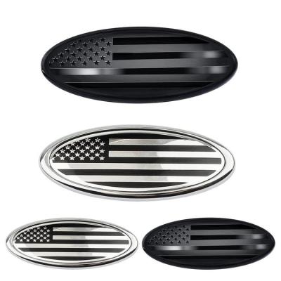 Front Grill Emblem Car Tailgate American Flag Badge Metal Emblem Rear Oval Front Grill American Flag Sticker Front Badge Rear Badge Centre Hood Badge For F150 F250 ingenious