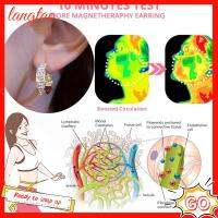 LANGTAO 2Pairs โลหะผสมอัลลอยด์ Lymphcvity แม่เหล็กบำบัดต่างหู กดจุดหู ที่เจาะรู ต่างหูเม็ดเพชรเพื่อลดน้ำหนัก ประณีตประณีตประณีต ช่วยเพิ่มการไหลเวียนโลหิต ต่างหูระบายน้ำเหลือง สำหรับผู้หญิง