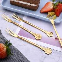 4PCS/Set Creative Flowers Stainless Steel Fruit Fork Flower Handle New Fruit Forks